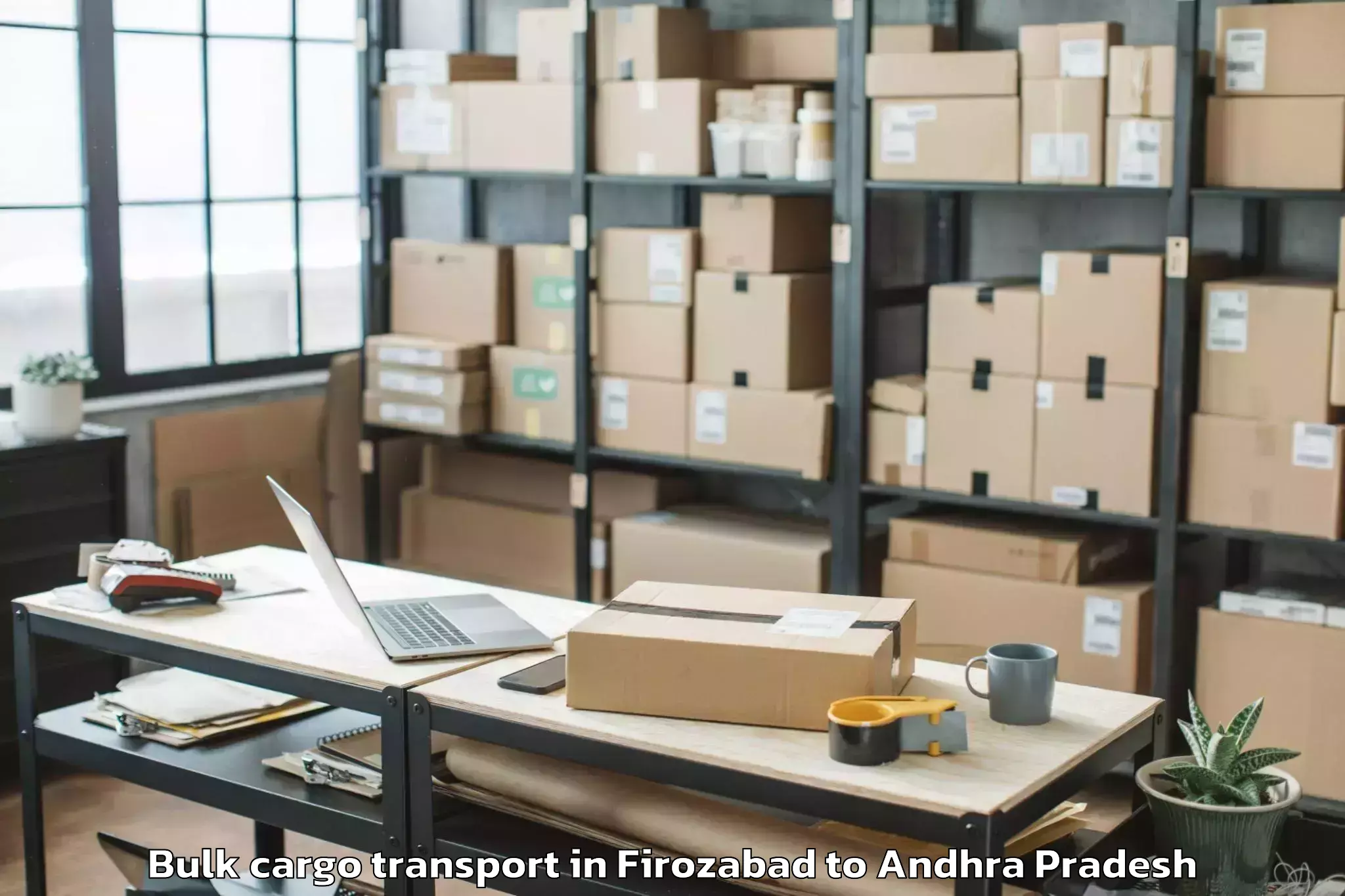 Hassle-Free Firozabad to Simhadripuram Bulk Cargo Transport